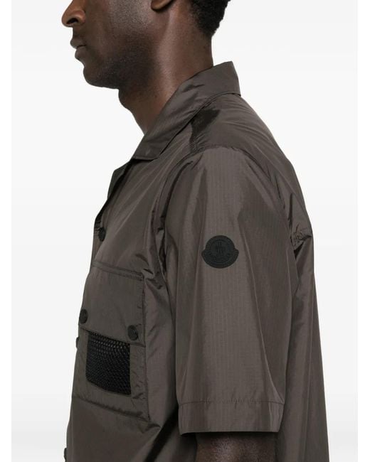 Moncler Brown Buttoned Pocket Shirt for men