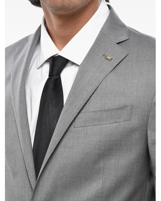 Corneliani Gray Single-Breasted Patch-Pocket Blazer for men