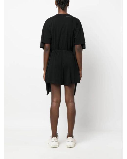 MM6 by Maison Margiela Black Numbers-Print Cotton Playsuit