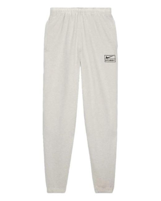 Stussy White X Nike Fleece Track Pants for men