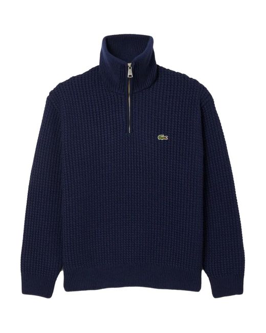 Lacoste Blue Logo-Patch Sweater for men