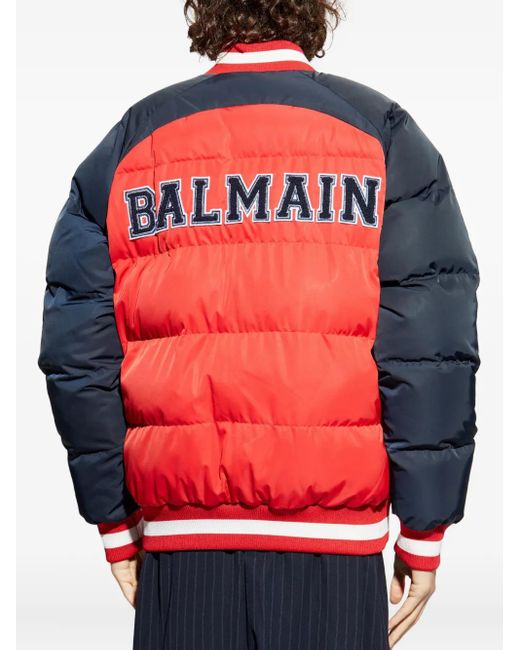 Balmain Wendbare Steppjacke in Red für Herren