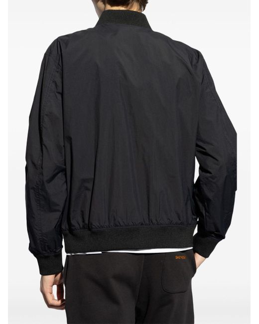 Save The Duck Black Recycled Nylon Bomber Jacket for men