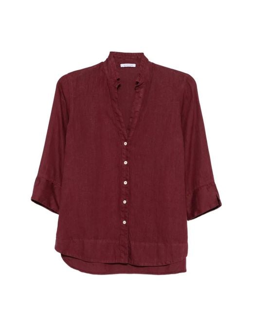 ROSSO35 Red Button Three-Quarter Sleeve Shirt