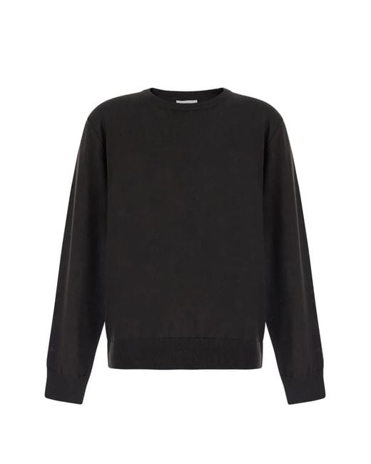 Grifoni Black Crew-Neck Ribbed-Trim Sweater for men