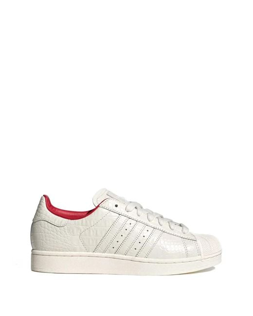 Adidas White Superstar Ii "Core Core Better Scarlet"