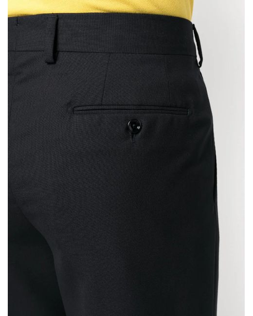 Lardini Black High-Waisted Wool Trousers for men