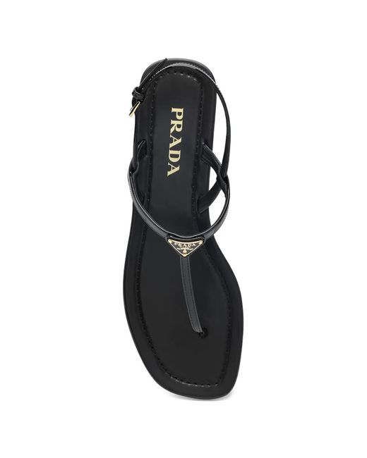 Prada White Logo-Plaque Sandals