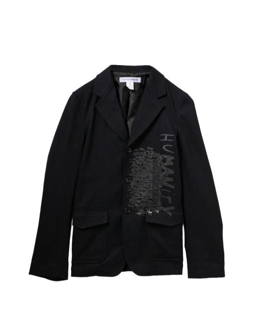 Comme des Garçons Black Graphic-Print Blazer for men