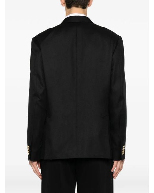 Lardini Black Double-Breasted Peak-Lapels Jacket for men
