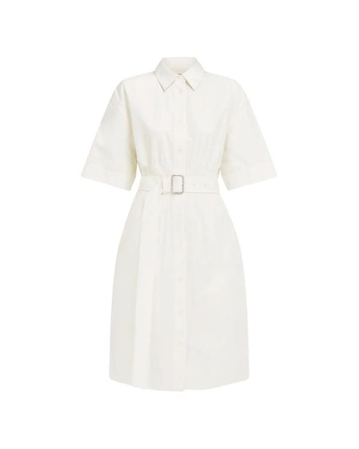 Ferragamo White Cotton And Silk Shirt Dress