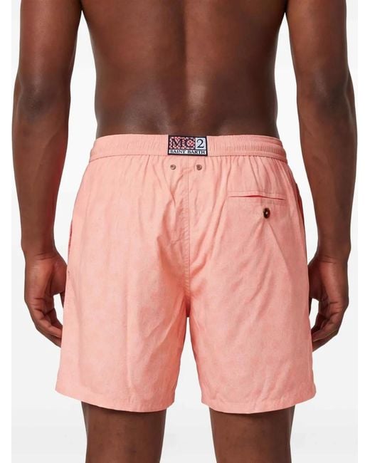 Mc2 Saint Barth Pink Short De Bain À Imprimé Graphique for men