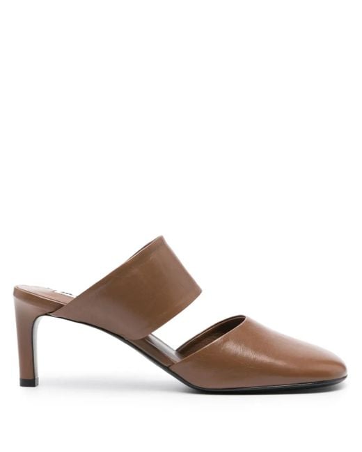 Jil Sander Brown 65Mm Square-Toe Mules