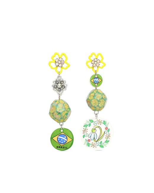Amir Slama White Drop-Design Earrings