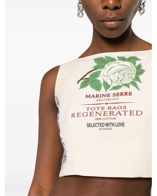MARINE SERRE Natural Regenerated Tote Bags Bustier Top