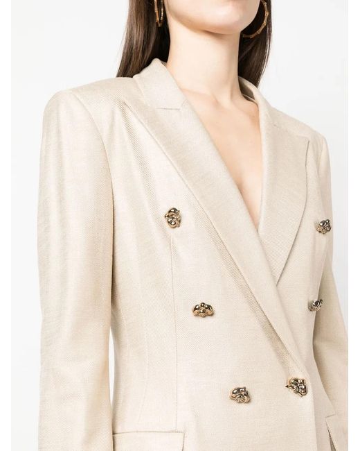 Genny Natural Giacca Double-Breasted Blazer