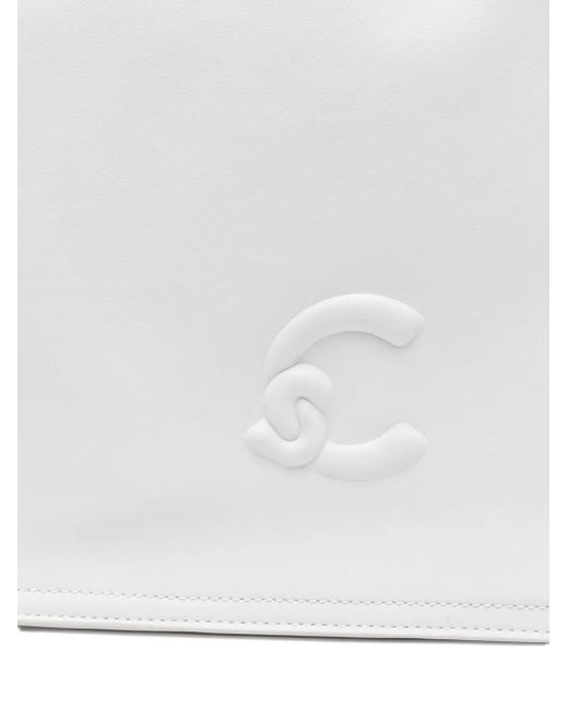 Coccinelle White Großer Dulse Tote Bag mit Logo-Prägung