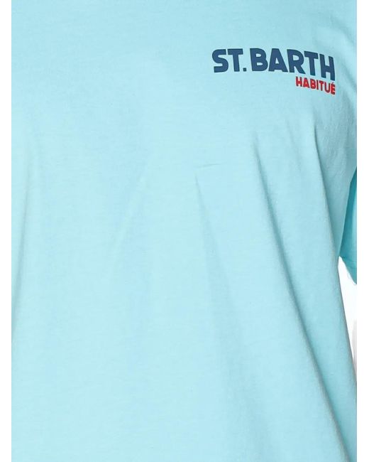 Mc2 Saint Barth Blue Portland Graphic-Print T-Shirt for men