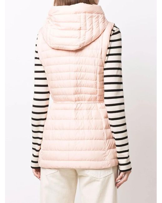 Woolrich Pink Hibiscus Hooded Goose-Down Gilet