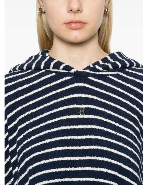 Givenchy Blue Striped Towelling Poncho