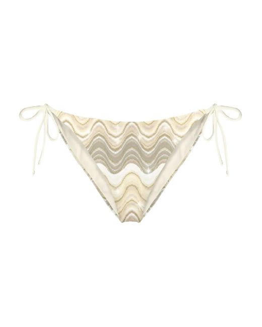 Mc2 Saint Barth White Sadie Marielle Wave-Pattern Bikini Bottom