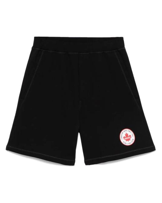 DSquared² Black Logo-Print Track Shorts for men