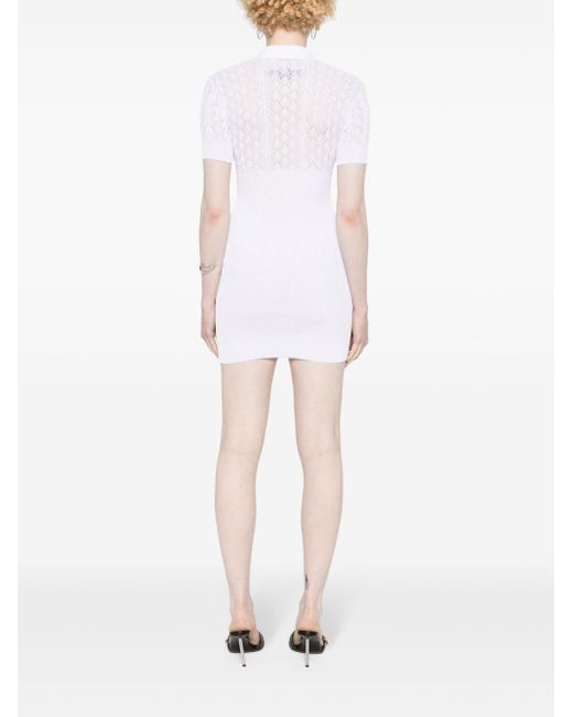 DSquared² White Knitted Mini Dress