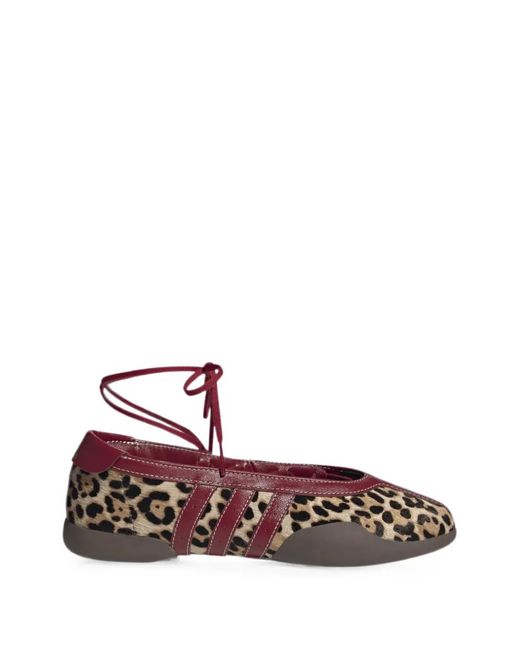 Adidas White Mei Taekwondo Leopard-Print Lace-Up Sneakers