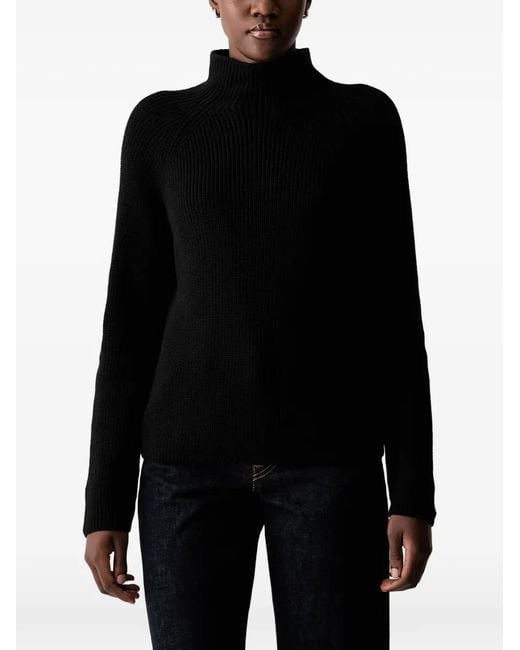 Marc O' Polo Black Ribbed Raglan-Sleeve Sweater