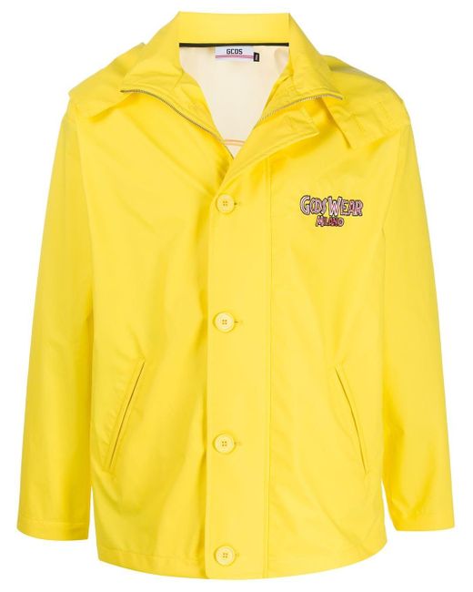 Gcds Yellow Jurassic Park Hooded Raincoat for men