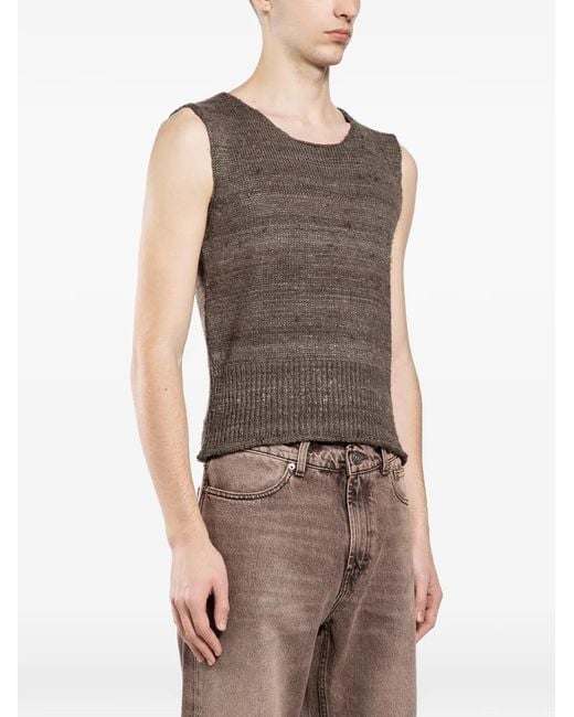 Our Legacy Brown Pleaser Ribbed-Hem Tank for men