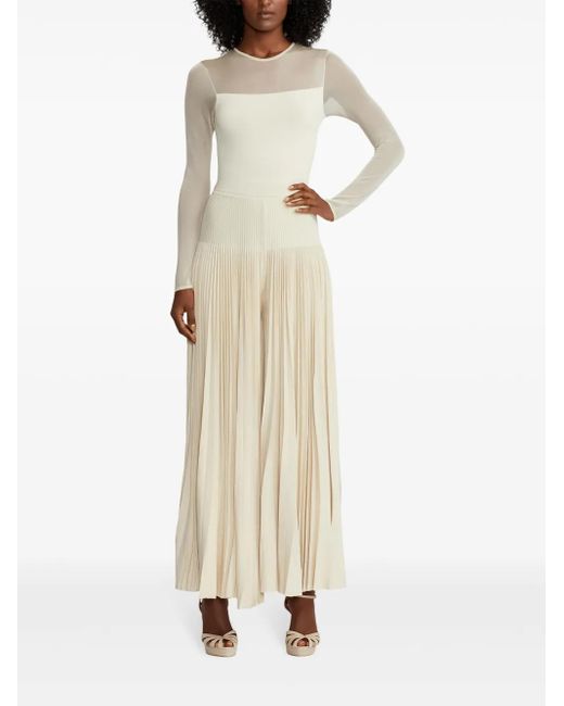Ralph Lauren White Pleated Jumpsuit