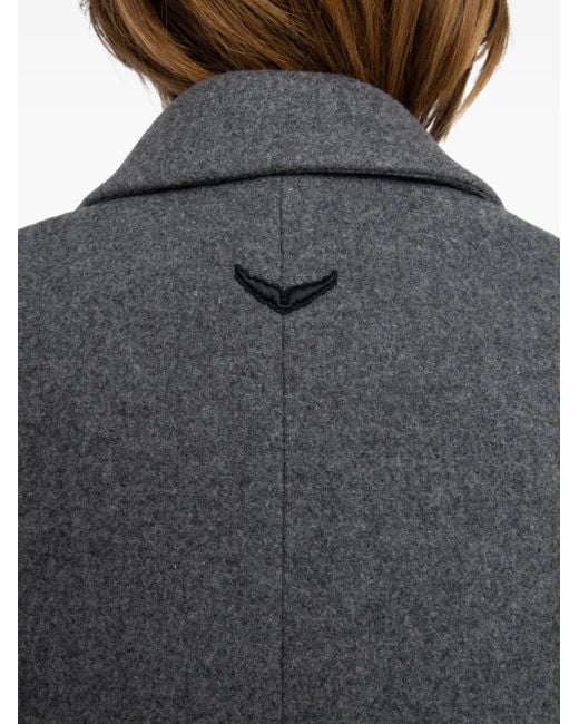 Zadig & Voltaire Gray Single-Button Coat
