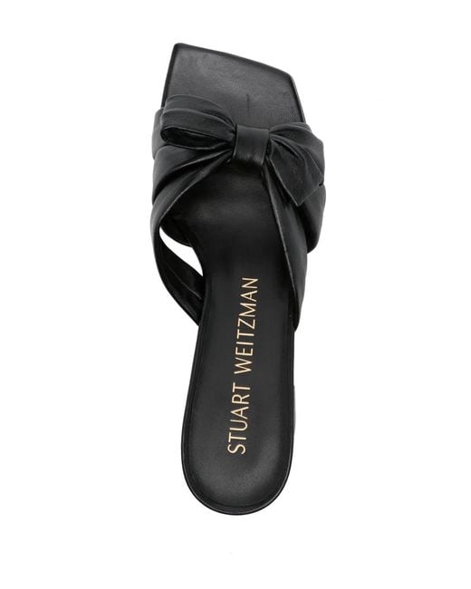 Stuart Weitzman Black Sofia Leather Sandals