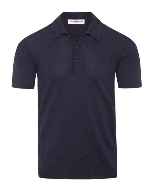 Orlebar Brown Burnham Poloshirt Van Katoenblend in het Blue voor heren