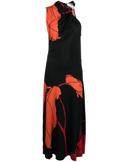 Robe longue Guardiana Del Poder à design asymétrique Johanna Ortiz en coloris Black