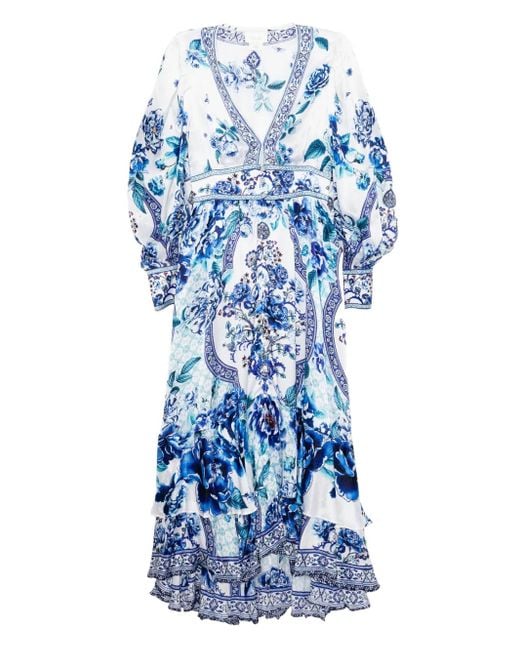 Camilla Blue Kleid mit Knöpfen