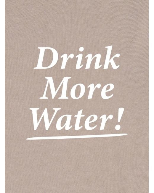 Sporty & Rich Pink Drink More Water Cotton T-Shirt