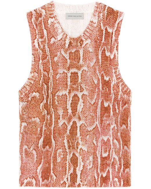 Top con estampado de serpiente Dries Van Noten de color Pink