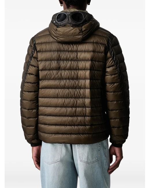 C P Company Black Goggle Quilted Jacket for men