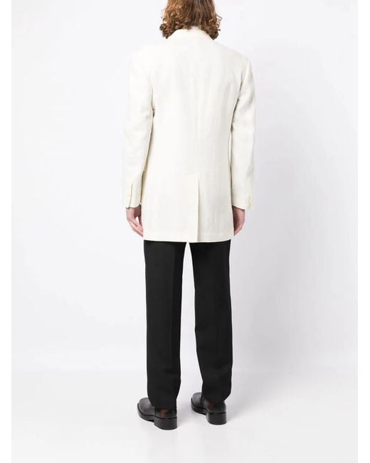 Yohji Yamamoto White Single-Breasted Blazer for men