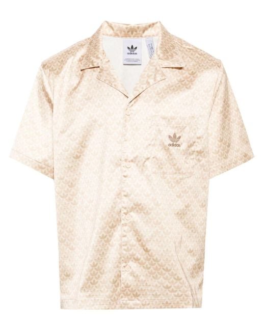 Adidas Natural Monogram-print Satin Shirt for men