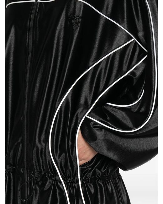 Alexander Wang Black Reflective-Piping Drop-Waist Mini Dress
