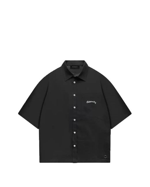 RETERNITY Le Progres Overhemd Met Logoprint in het Black voor heren