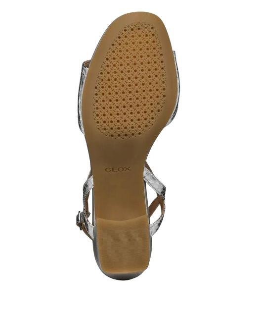 Geox Metallic 50Mm Eraklia Snakeskin-Effect Block-Heel Pumps