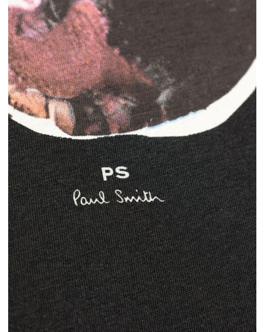 PS by Paul Smith Black Skull-print Cotton T-shirt for men