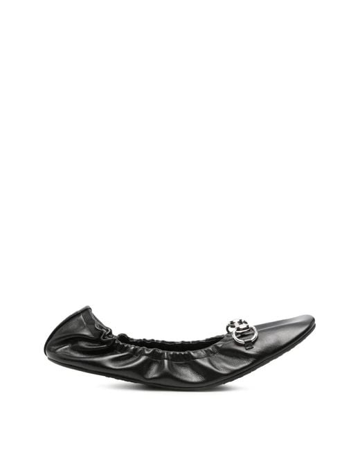 Gucci Black Prima Horsebit Ballet Flats