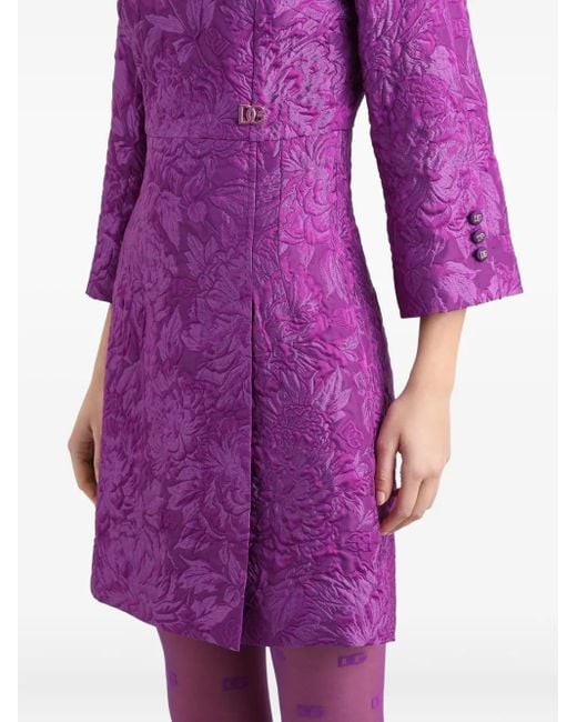 Dolce & Gabbana ジャカード ミニドレス Purple
