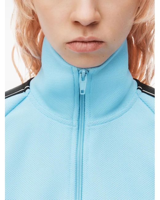 Alexander Wang Blue Logo-Tape Cropped Track Jacket