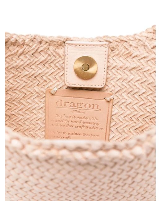 Dragon Diffusion Pink Braided Leather Shoulder Bag